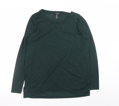 New Look Maternity Green Wrap Long Sleeve Cotton T-Shirt Size S