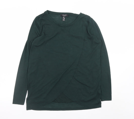 New Look Maternity Green Wrap Long Sleeve Cotton T-Shirt Size S