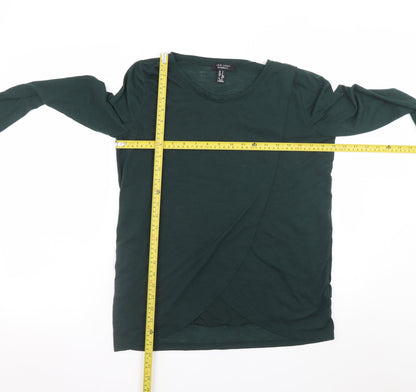 New Look Maternity Green Wrap Long Sleeve Cotton T-Shirt Size S