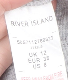 Womens UK Size 12 River Island Grey Pullover Hoodie