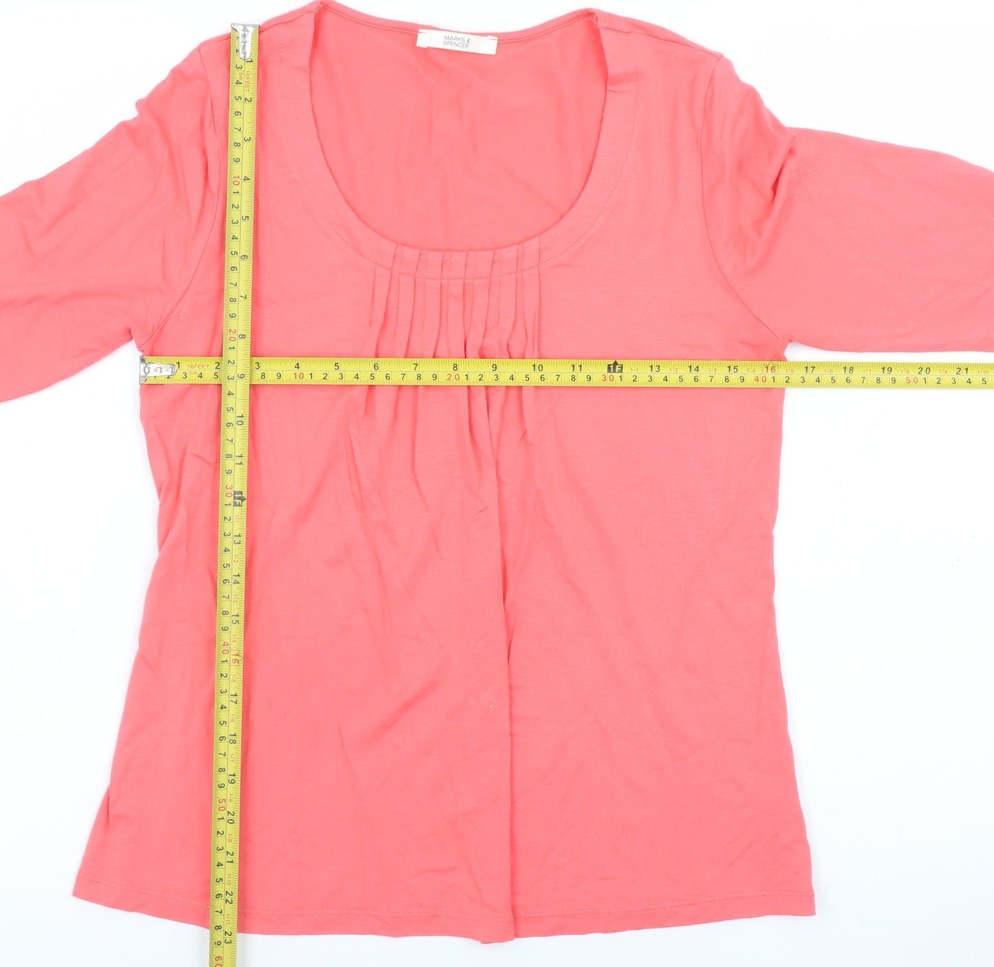 Womens UK Size 8 Marks and Spencer Pink Tunic Blouse