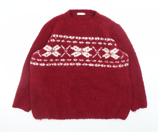 Womens UK Size 22 Cotton Traders Red Pullover Jumper
