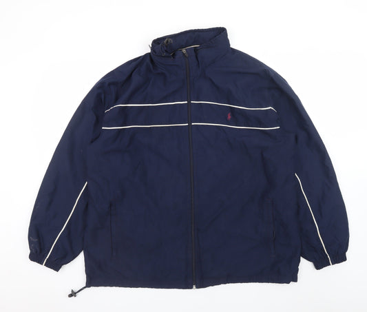 Mens UK Size XL Ralph Lauren Blue Windbreaker Coat