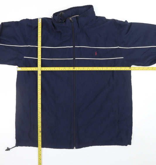 Mens UK Size XL Ralph Lauren Blue Windbreaker Coat
