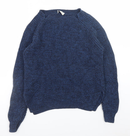 Wrap Women’s Blue Cotton Crew Neck Long Sleeve Jumper Size 12