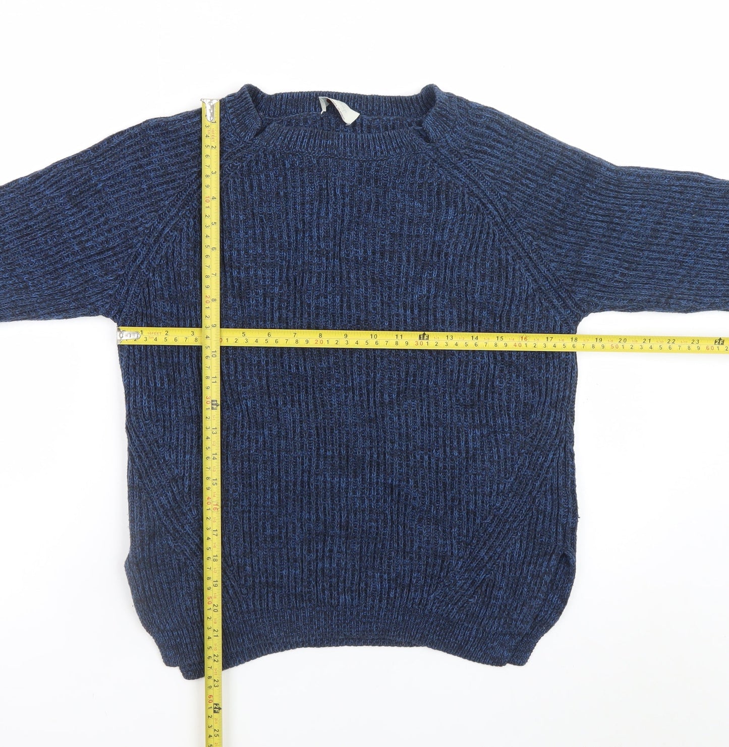 Wrap Women’s Blue Cotton Crew Neck Long Sleeve Jumper Size 12