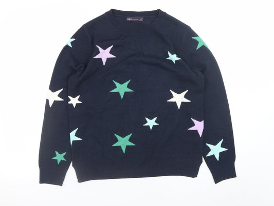 Womens UK Size 12 Marks and Spencer Blue Pullover Jumper