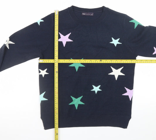 Womens UK Size 12 Marks and Spencer Blue Pullover Jumper