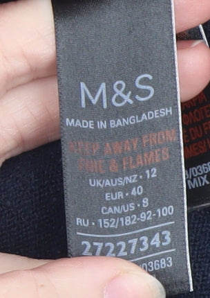 Womens UK Size 12 Marks and Spencer Blue Pullover Jumper