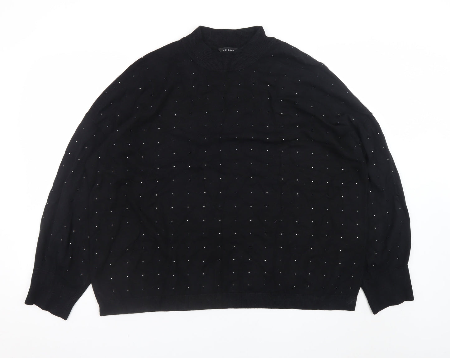 Womens UK Size 24 Peacocks Black Pullover Jumper