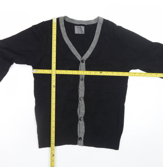 Next Teens Black Cotton V-Neck Button Cardigan Size 13 Yrs