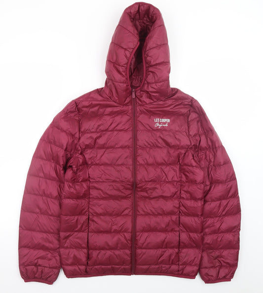 Womens UK Size 12 Lee Cooper Red Puffer Jacket