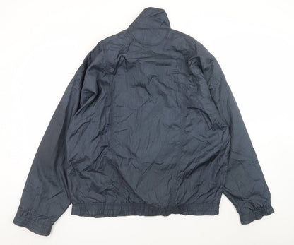 Puma Mens Blue 3XL Windbreaker Jacket with Logo Zip Pockets