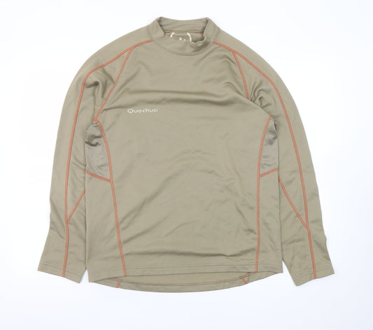 Quechua Men's Beige Long Sleeve Crew Neck T-Shirt Size L