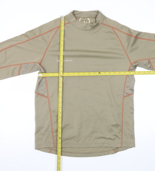 Quechua Men's Beige Long Sleeve Crew Neck T-Shirt Size L