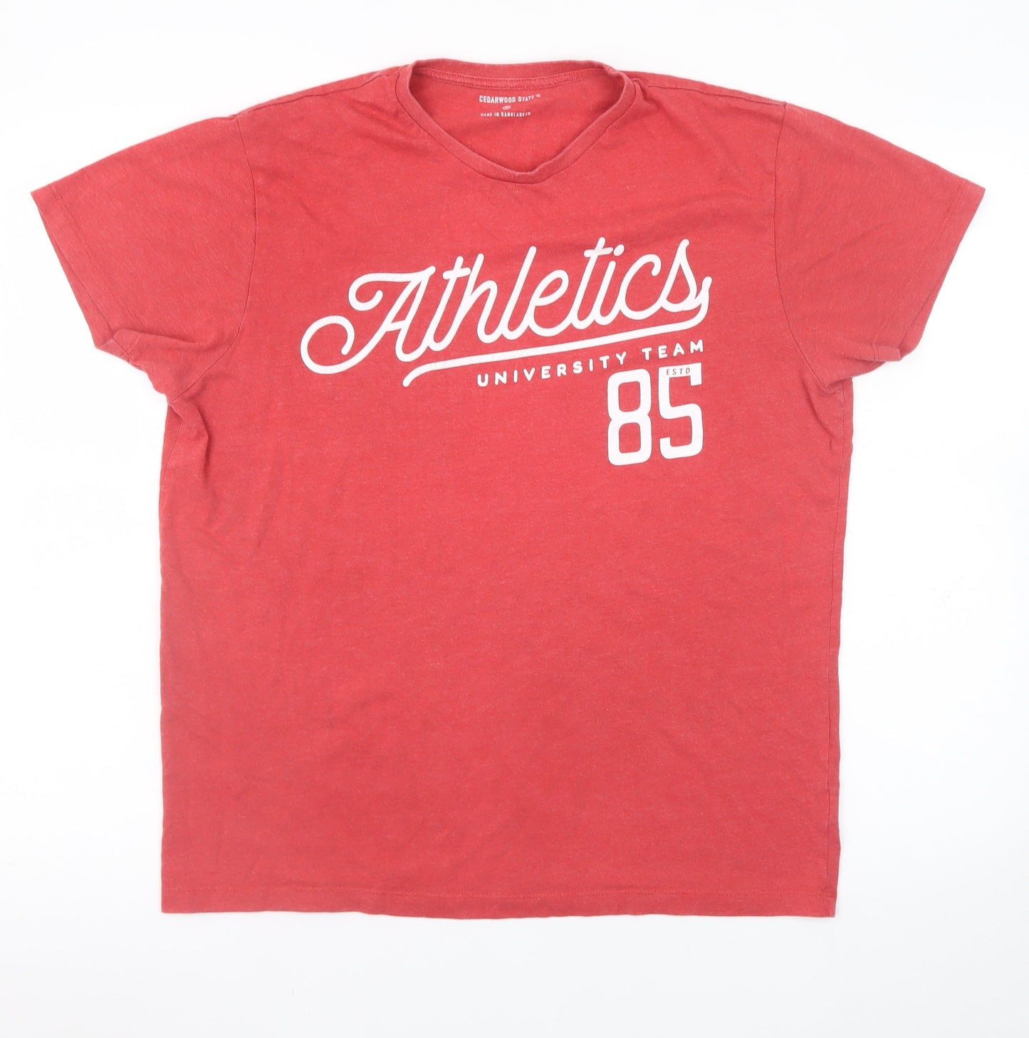 Mens UK Size M Cedarwood State Red  T-Shirt