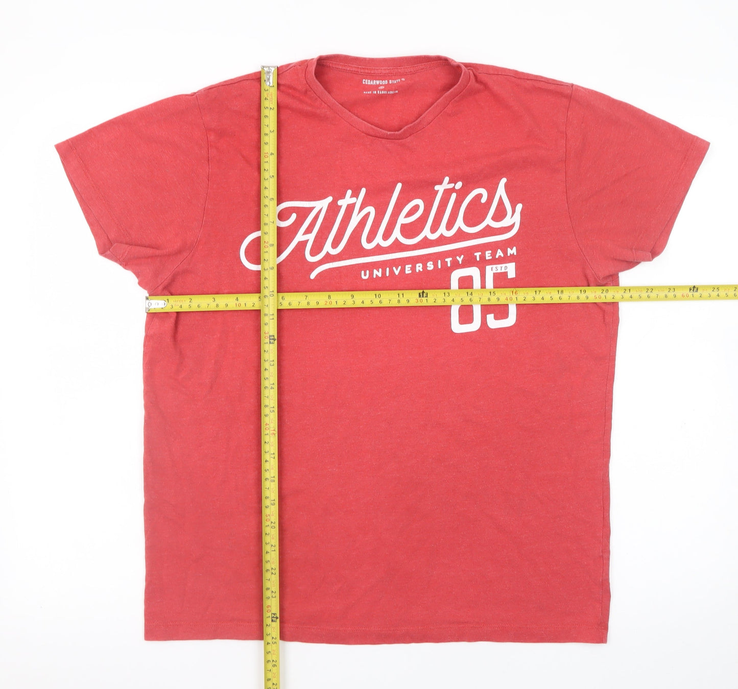 Mens UK Size M Cedarwood State Red  T-Shirt