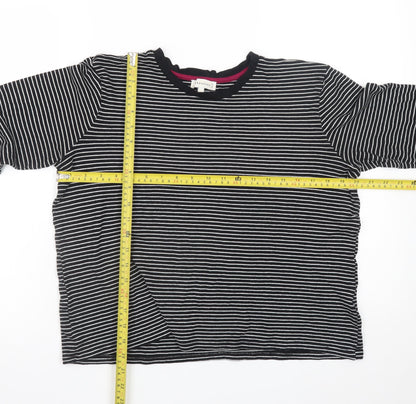 Warehouse Women's Black Striped Long Sleeve Jersey T-Shirt Size 16