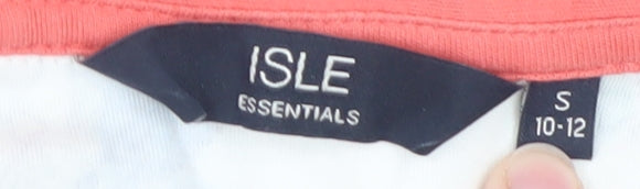 Isle Essentials Women's Multicoloured Floral Collared Long Sleeve Cotton Top Size S 10-12