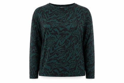 b.young Womens Green Black Long Sleeve Jersey Top Size S