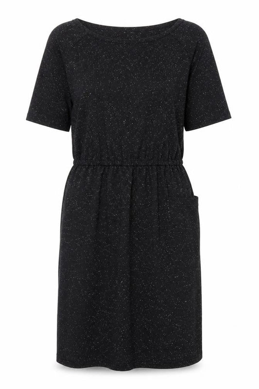 Front view of Jacqueline de Yong women’s black xs knee length shift dress