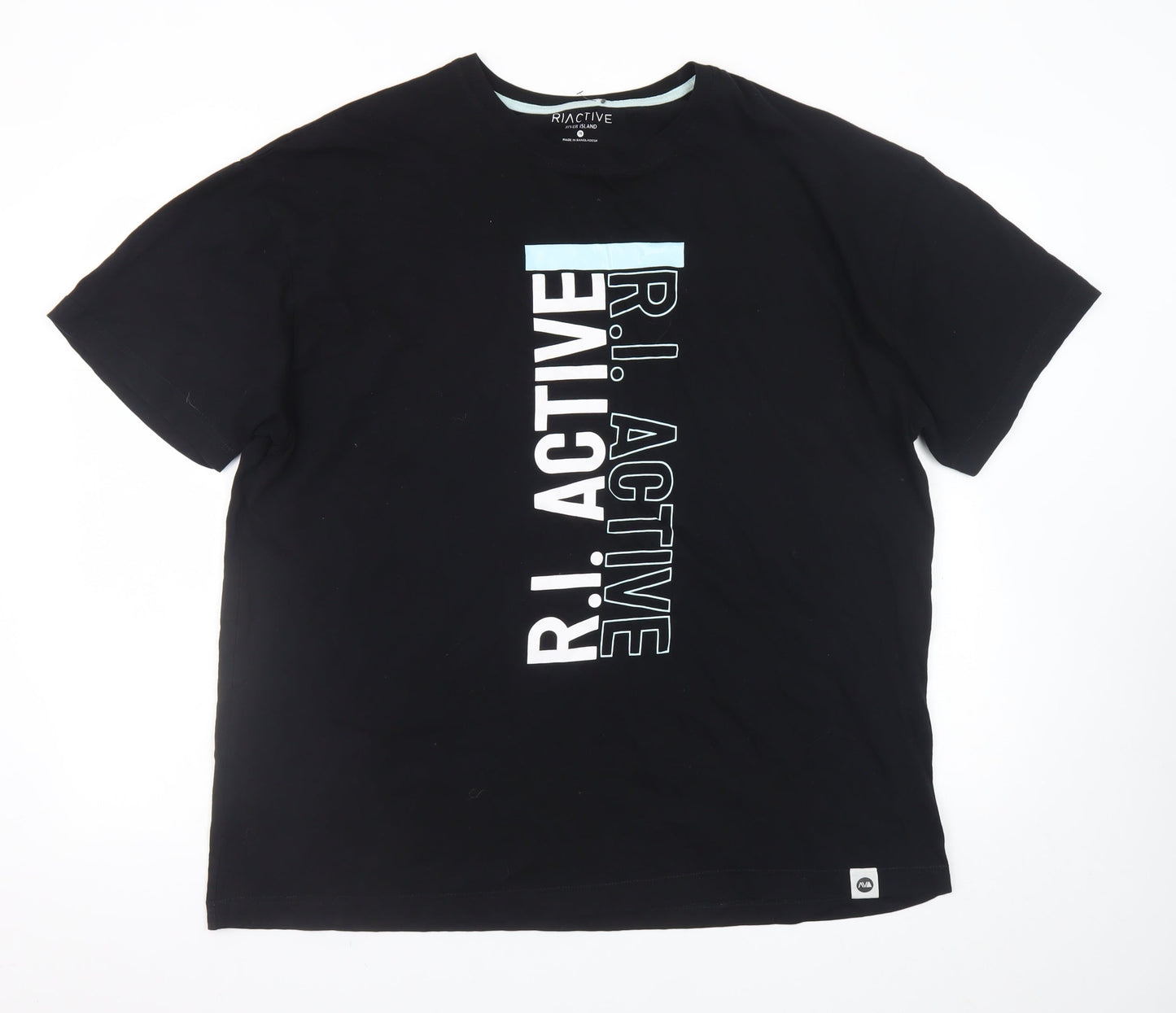 Mens UK Size L River Island Black  T-Shirt