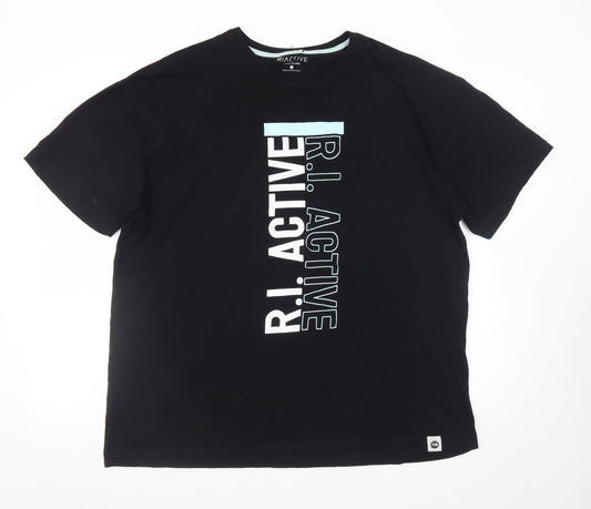 Mens UK Size L River Island Black  T-Shirt