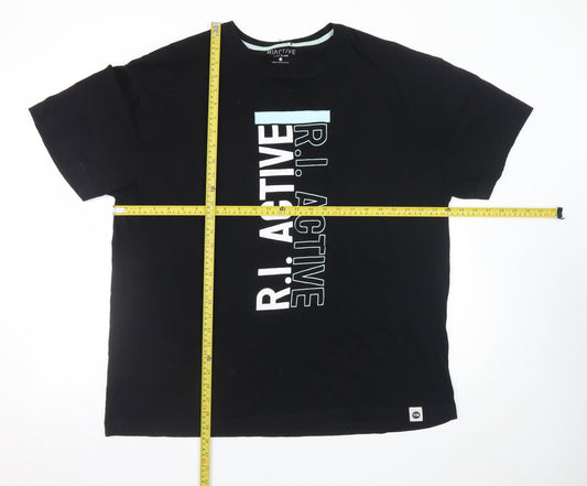 Mens UK Size L River Island Black  T-Shirt