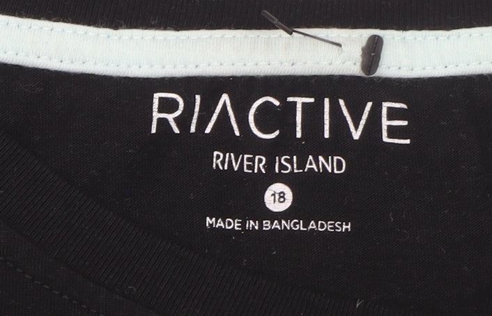 Mens UK Size L River Island Black  T-Shirt