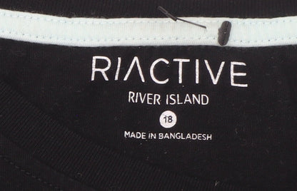 Mens UK Size L River Island Black  T-Shirt