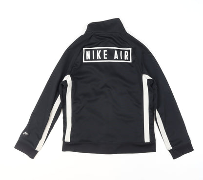 Nike Girls Black Track Jacket 11-12 Years Full Zip Polyester Athletic Style