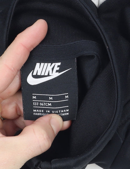 Nike Girls Black Track Jacket 11-12 Years Full Zip Polyester Athletic Style