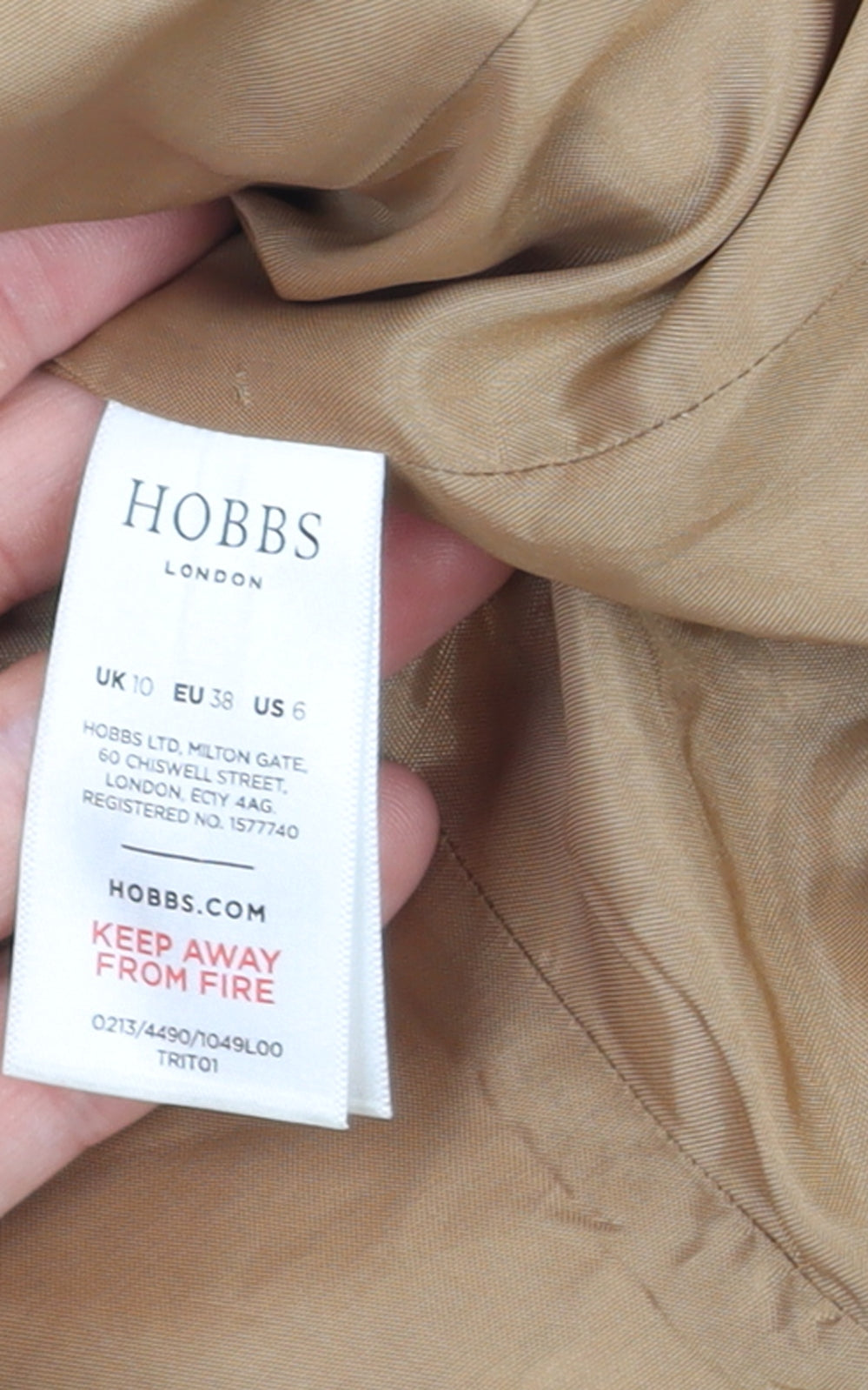 Womens UK Size 10 Hobbs Regular Beige Blazer