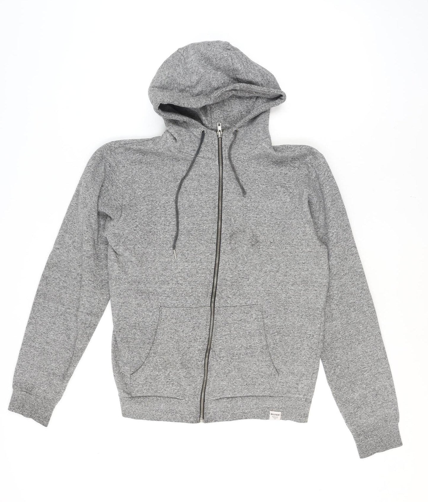 Mens UK Size M Bellfield Grey Full Zip Hoodie