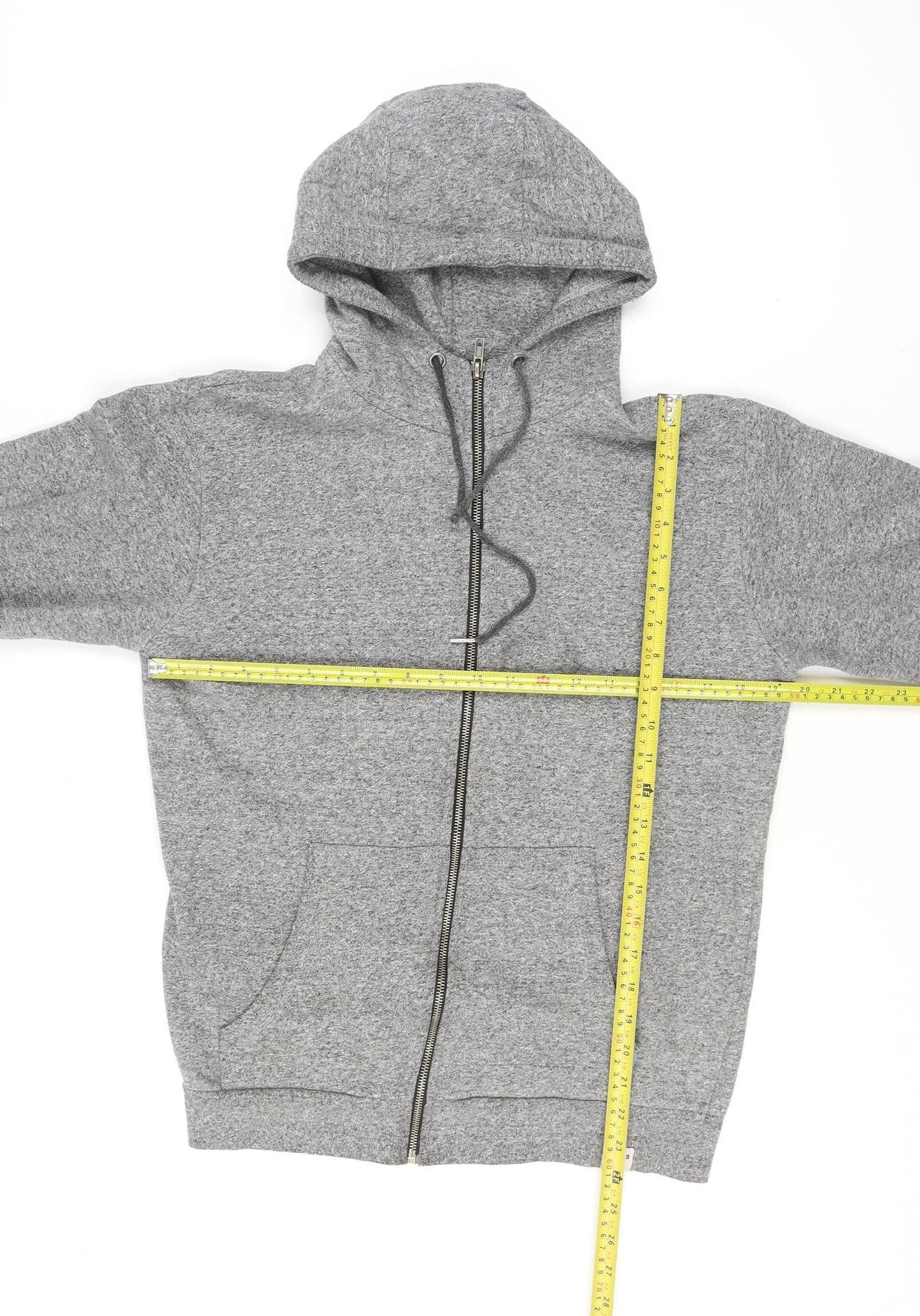 Mens UK Size M Bellfield Grey Full Zip Hoodie