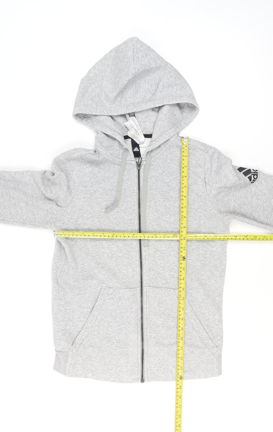 Womens UK Size M adidas Grey Full Zip Hoodie