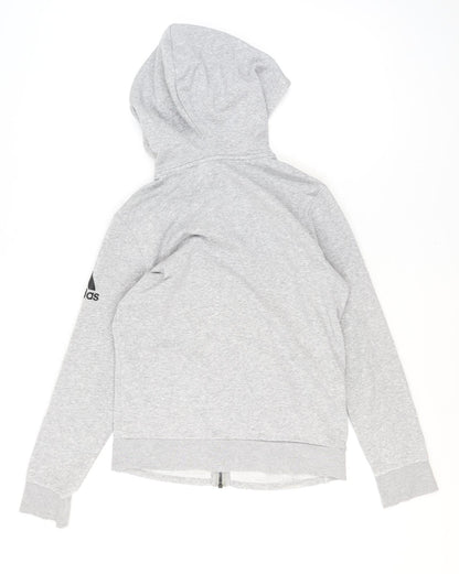 Womens UK Size M adidas Grey Full Zip Hoodie