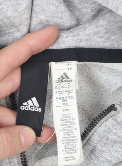 Womens UK Size M adidas Grey Full Zip Hoodie