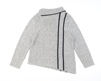 Anne Cramond Womens Grey Cowl Neck Chunky Knit Jumper Size L