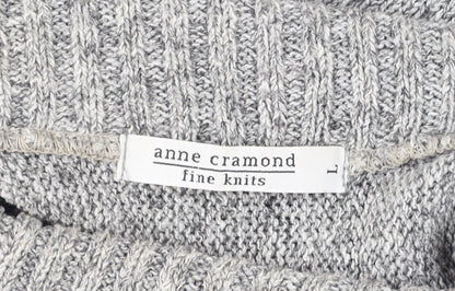 Anne Cramond Womens Grey Cowl Neck Chunky Knit Jumper Size L