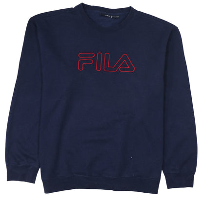 Mens UK Size L FILA Blue Pullover Sweatshirt