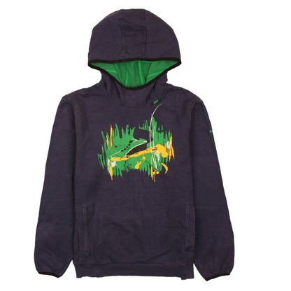Puma Boys Black Pullover Hoodie 14 Years with Green Graphic Print