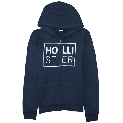 Mens UK Size M Hollister Blue Full Zip Hoodie