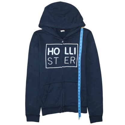 Mens UK Size M Hollister Blue Full Zip Hoodie