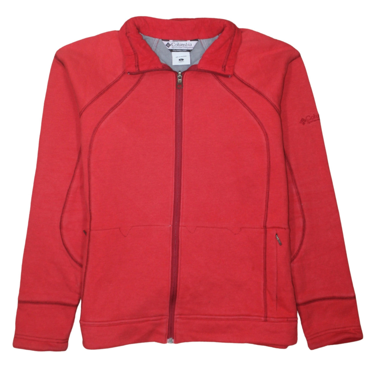 Womens UK Size L Columbia Red Hiking Walking Gym & Training Jacket