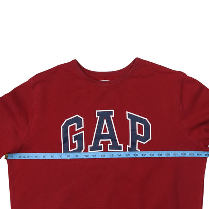Gap Mens Red XL Crew Neck Logo Pullover Sweatshirt