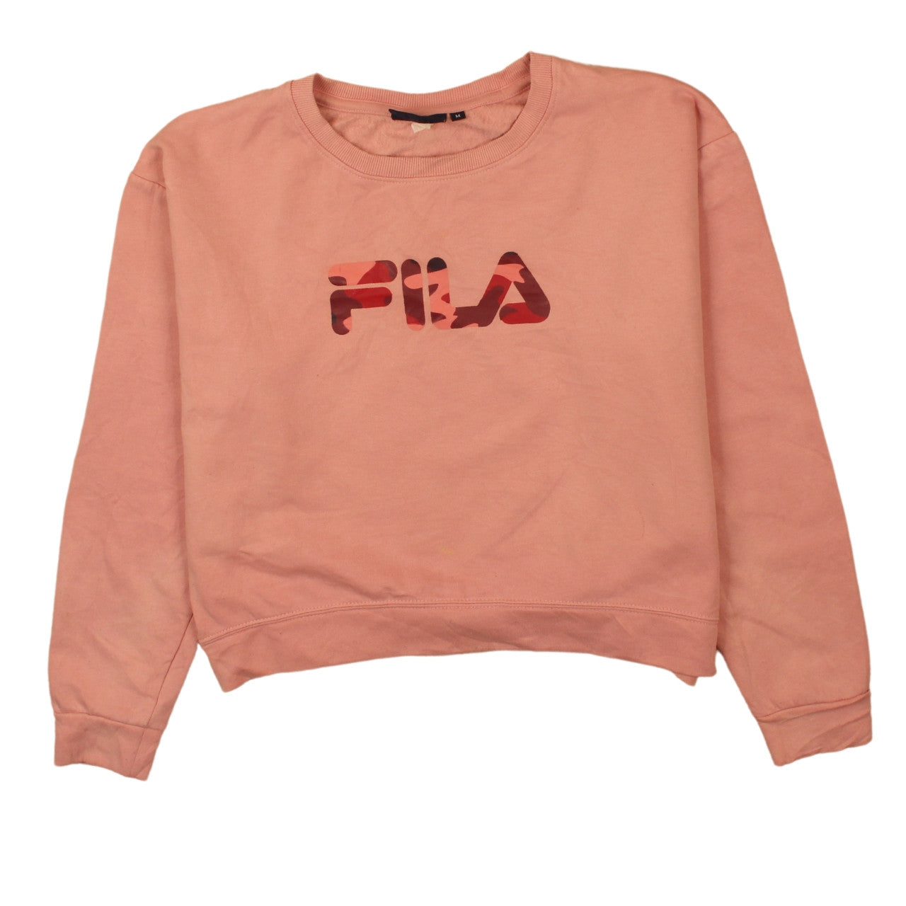 Womens UK Size M FILA Pink Pullover Sweatshirt