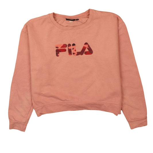 Womens UK Size M FILA Pink Pullover Sweatshirt