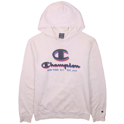 Mens UK Size L Champion White Pullover Hoodie