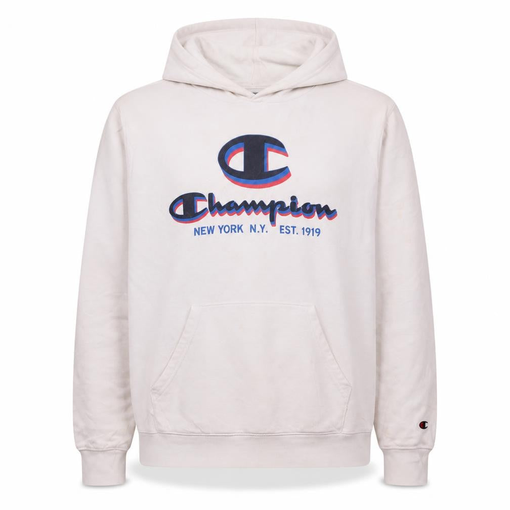 Mens UK Size L Champion White Pullover Hoodie